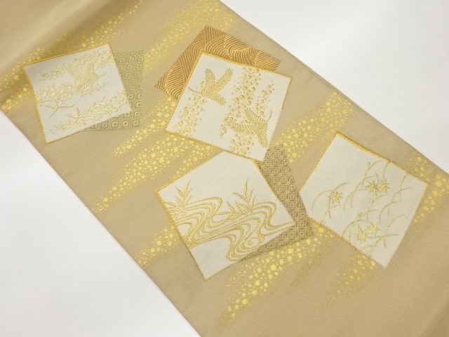 JAPANESE FUKURO OBI / TSUZURE / WOVEN SHIKISHI PATTERN